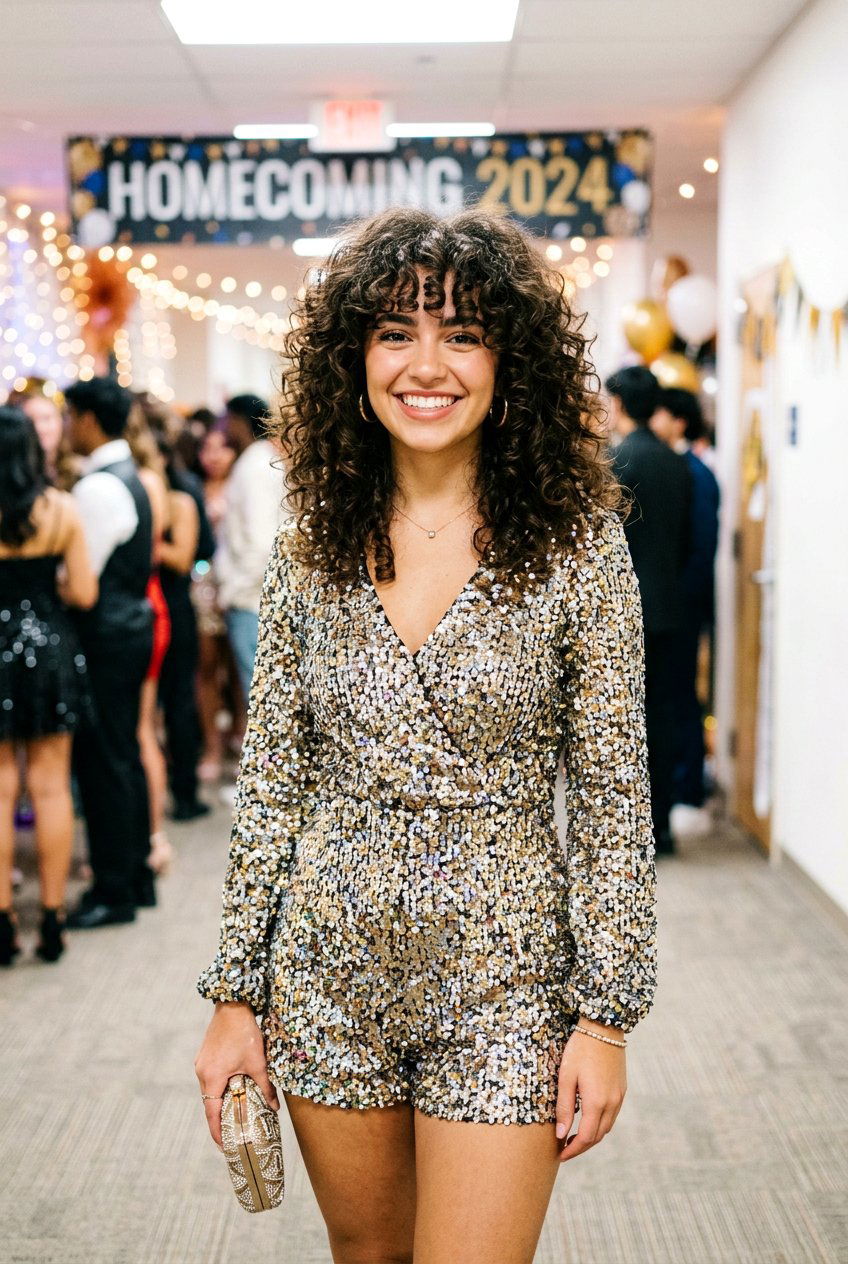 Curly Shag Layers - 20 homecoming hairstyle for short curly hair - 20 homecoming hairstyle for short curly hair