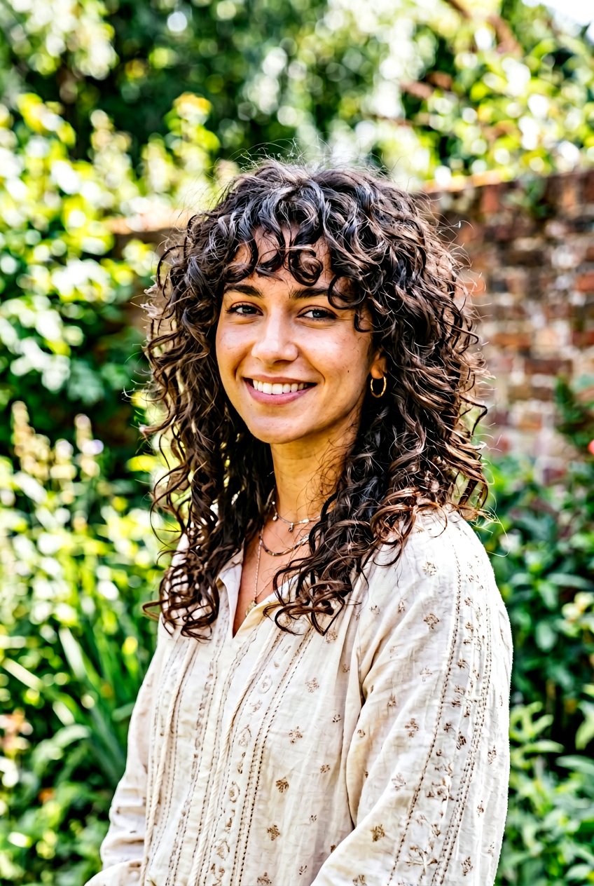 Curly Shag With Bangs for Frizzy Hair - 20 haircuts for dry frizzy hair - 20 haircuts for dry frizzy hair