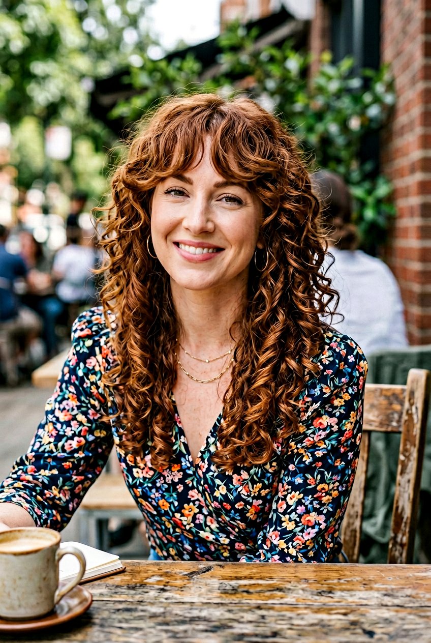 Curly Shag With Curtain Bangs - 20 curly shag for mature curly hair - 20 curly shag for mature curly hair