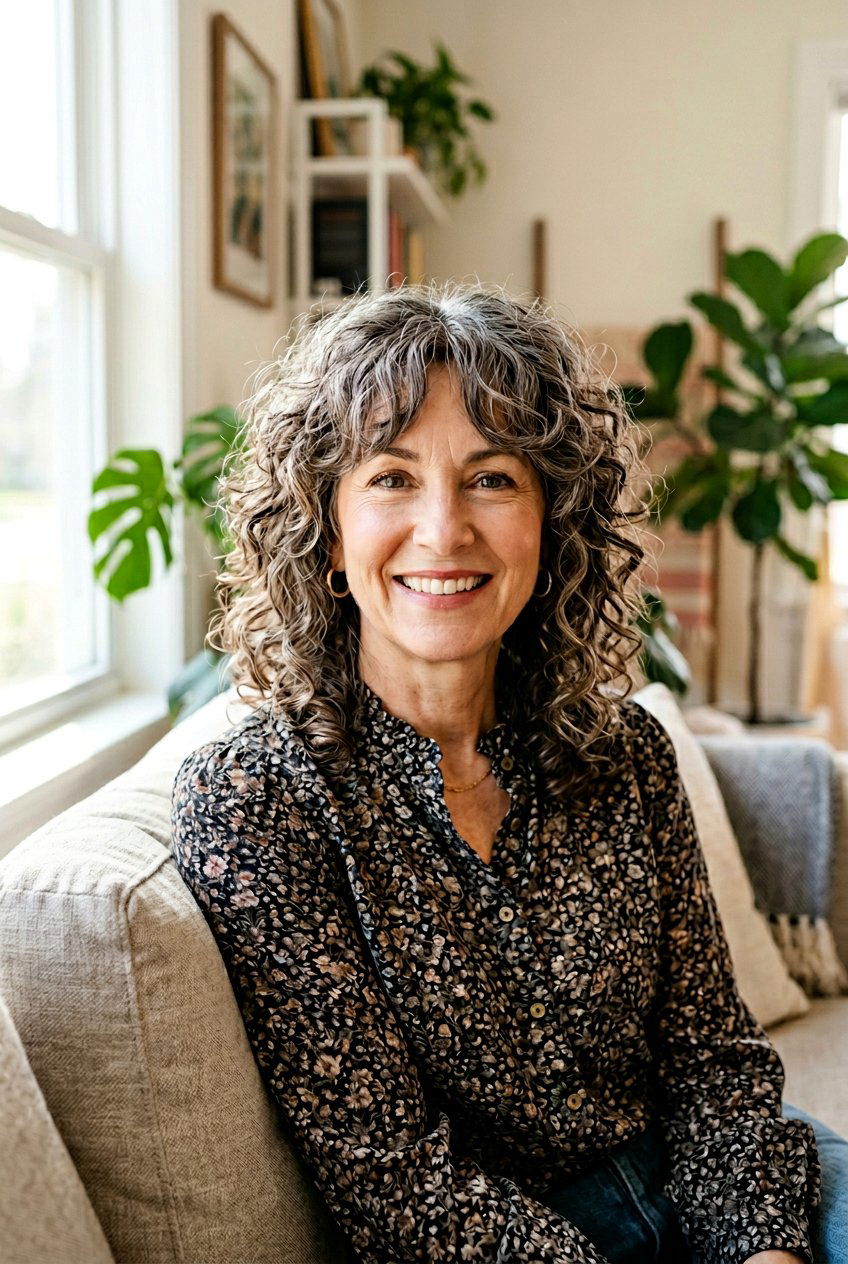 Curly Shag With Curtain Bangs - 20 curly shag for women over 50 - 20 curly shag for women over 50