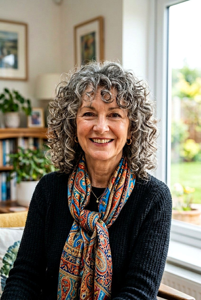 Curly Shag With Curtain Bangs - 20 curtain bangs for women over 60 - 20 curtain bangs for women over 60