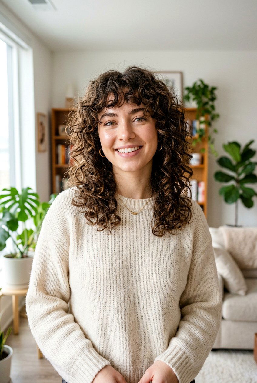 Curly Shag With Curtain Fringe - 20 shag haircut with curtain fringe - 20 shag haircut with curtain fringe