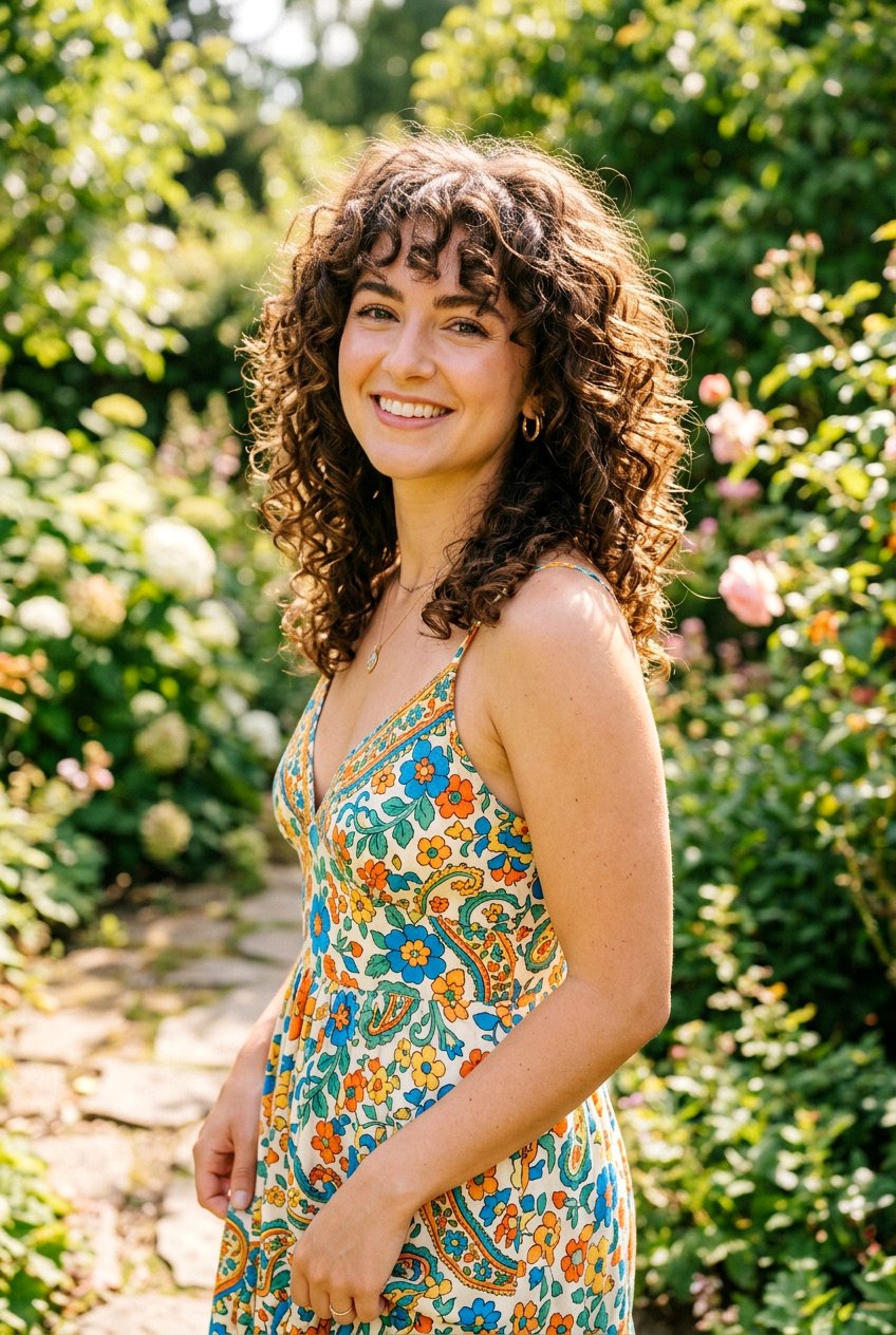 Curly Shag With Fringe - 20 wash and wear haircut for moms - 20 wash and wear haircut for moms