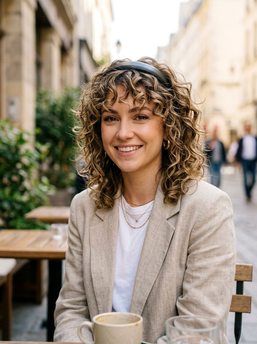 Curly Shag With Headband - 20 interview hairstyle for curly natural hair - 20 interview hairstyle for curly natural hair