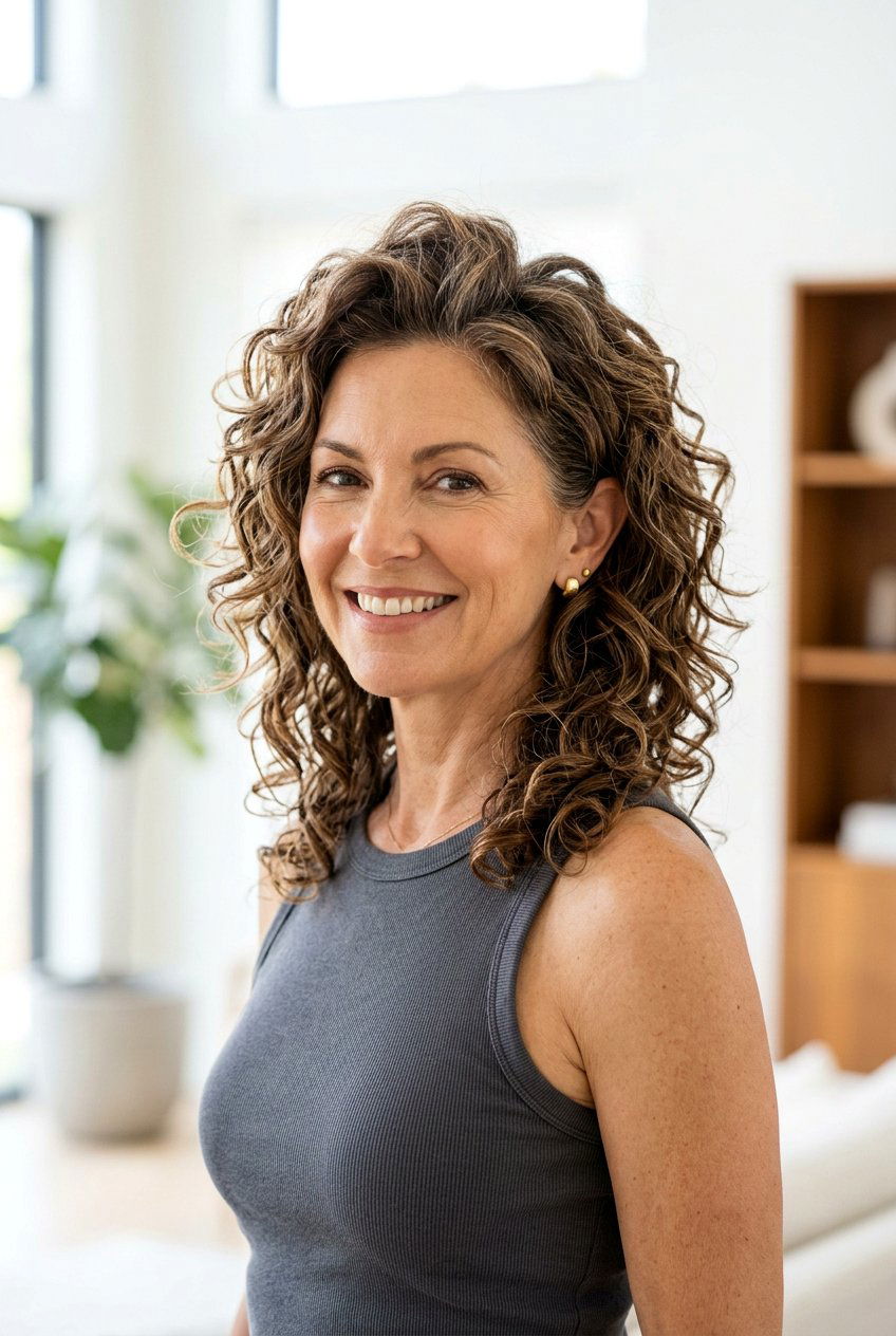 Curly Shag With Lifted Crown - 20 curly shag for women over 50 - 20 curly shag for women over 50