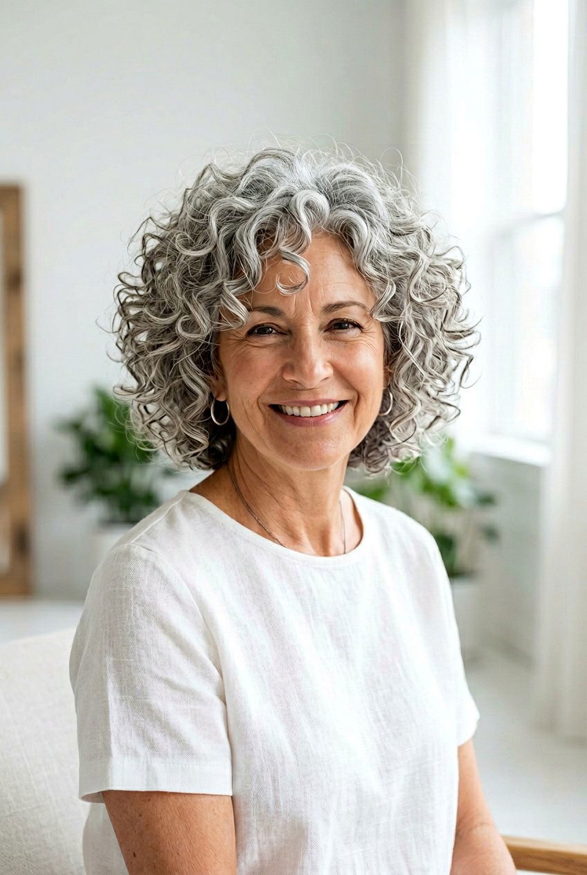 Curly Shag With Round Shape - 20 curly shag for women over 50 - 20 curly shag for women over 50
