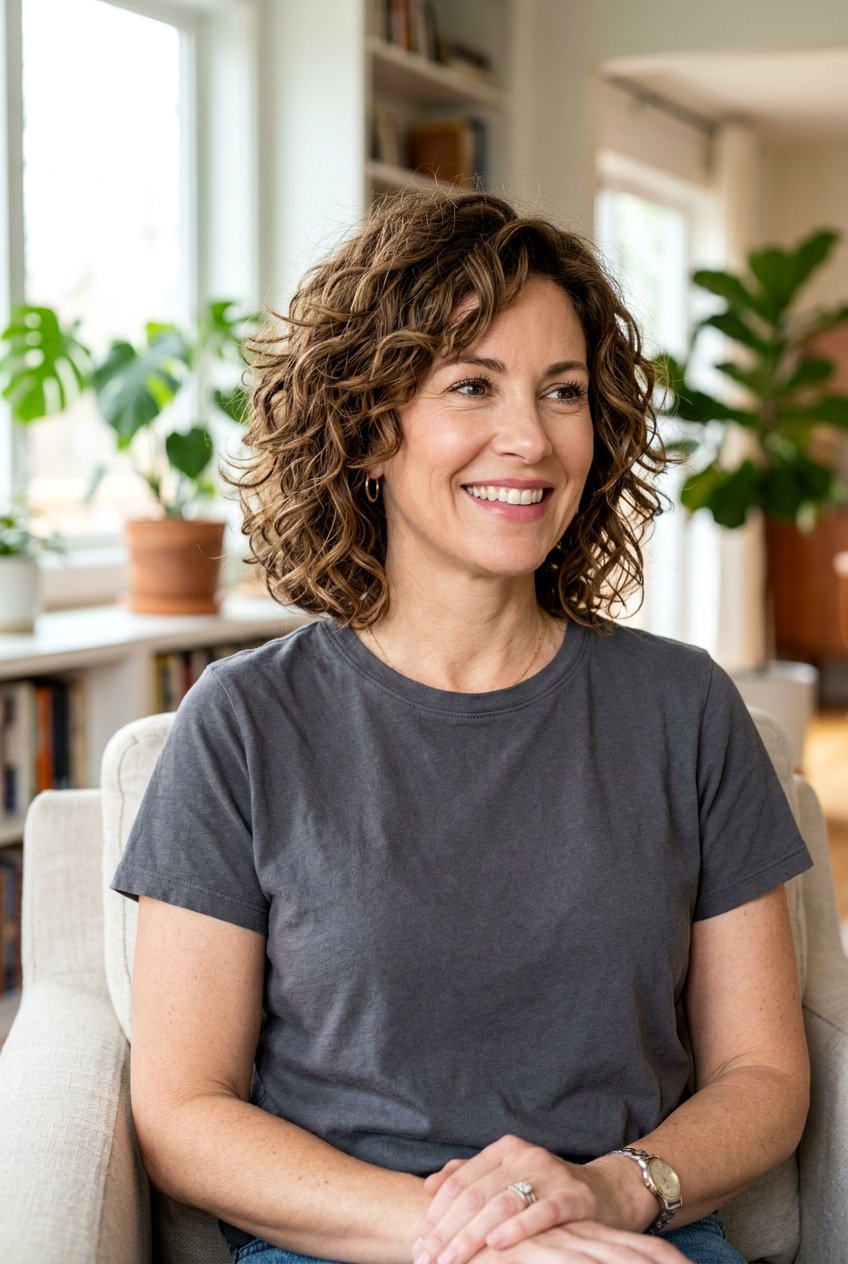 Curly Shaggy Bob For Women Over 40 - 20 curly haircut for women over 40 - 20 curly haircut for women over 40