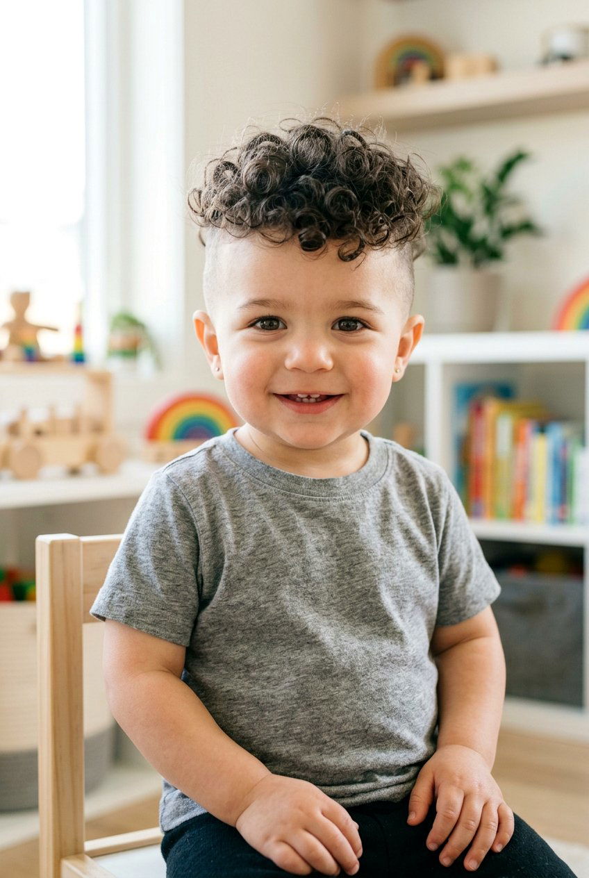 Curly Shaved Sides With Top - 20 baby boy curly haircut - 20 baby boy curly haircut