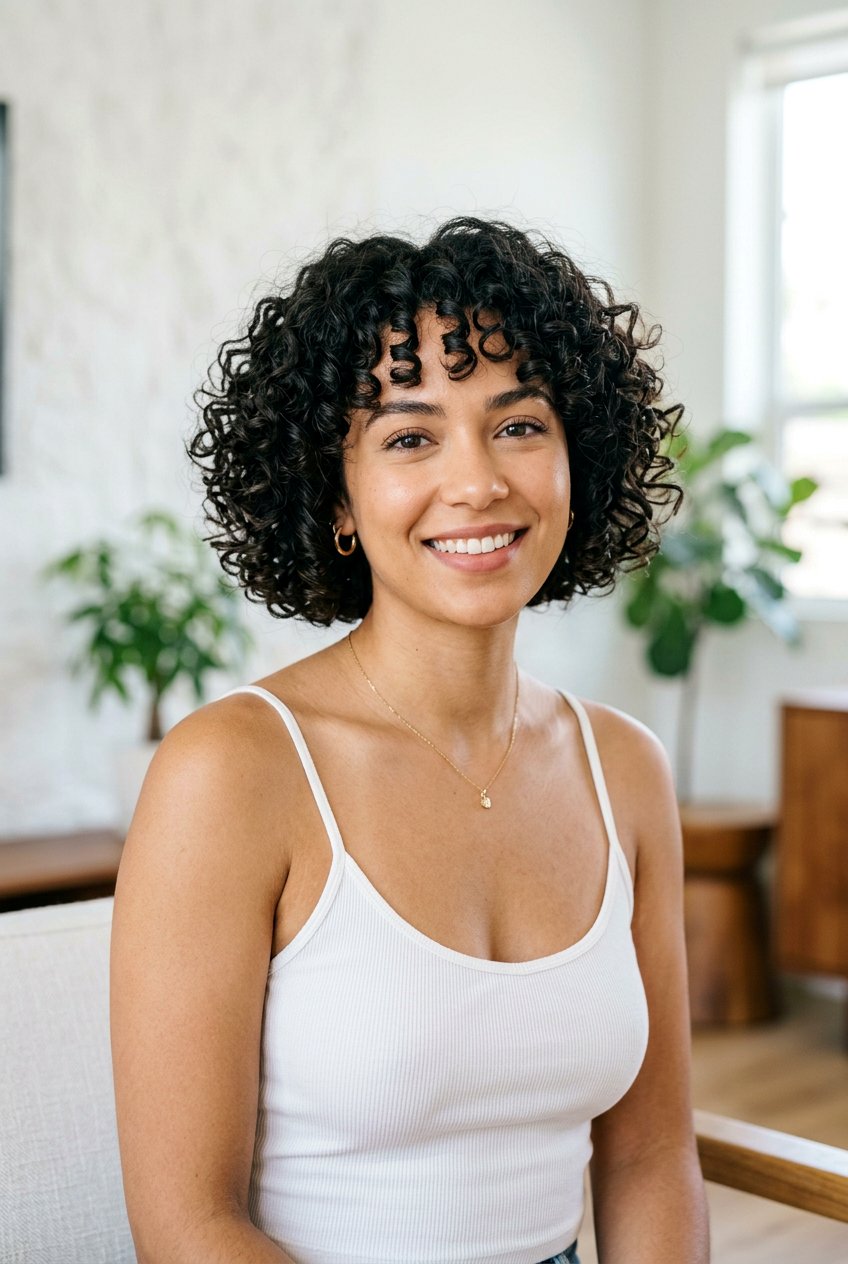 Curly Short Bob Haircut - 20 feminine short hairstyles