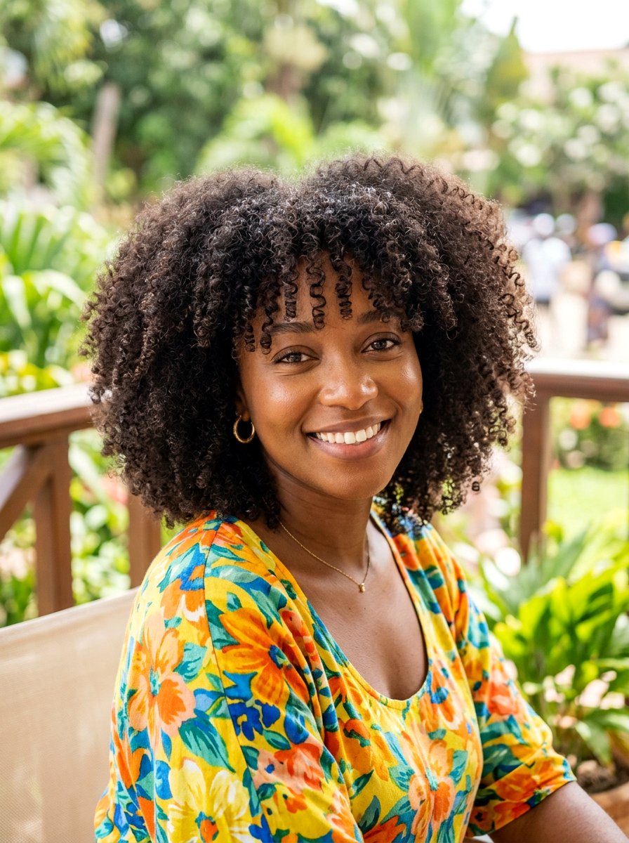 Curly Shoulder Length Afro With Curly Bangs - 20 curly shoulder length haircut with bangs - 20 curly shoulder length haircut with bangs