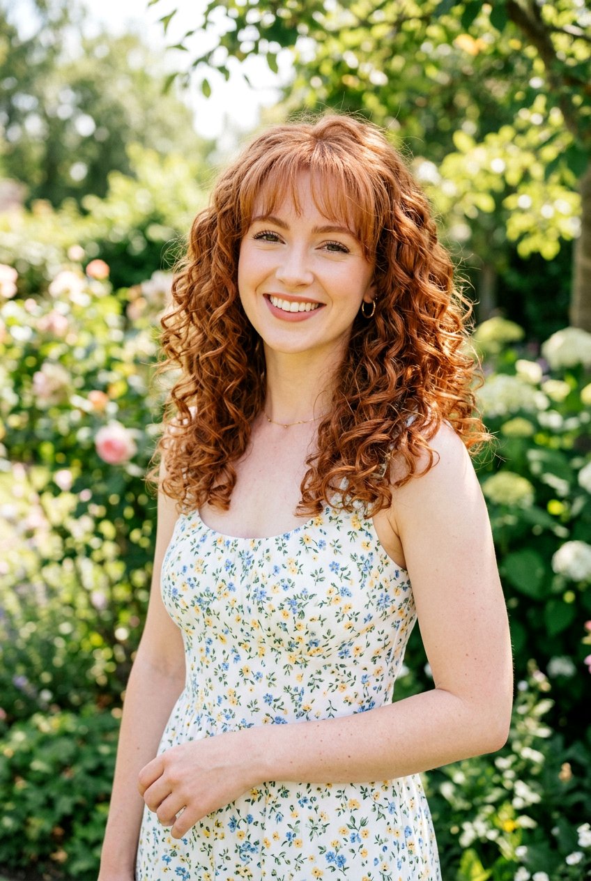 Curly Shoulder Length Hair With Airy Bangs - 20 wispy fringe with shoulder length hair - 20 wispy fringe with shoulder length hair