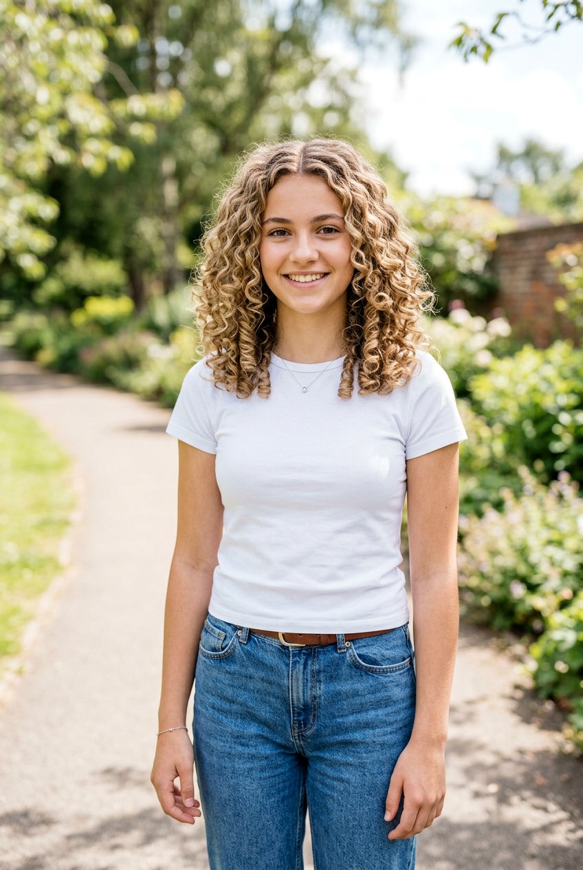 Curly Shoulder Length Haircut With Middle Part - 20 curly haircuts for teenage girls - 20 curly haircuts for teenage girls