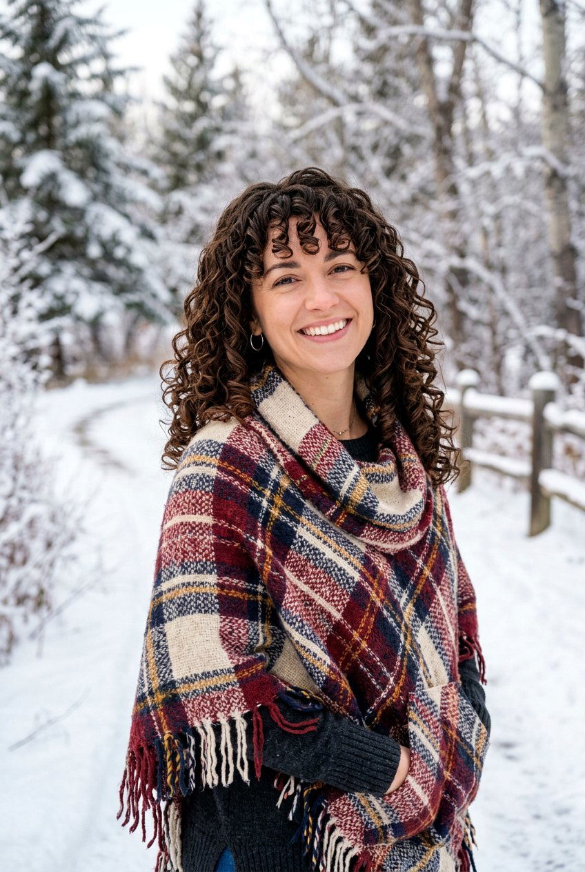 Curly Shoulder Length With Blended Bangs - 20 mom shoulder length haircut with bangs - 20 mom shoulder length haircut with bangs