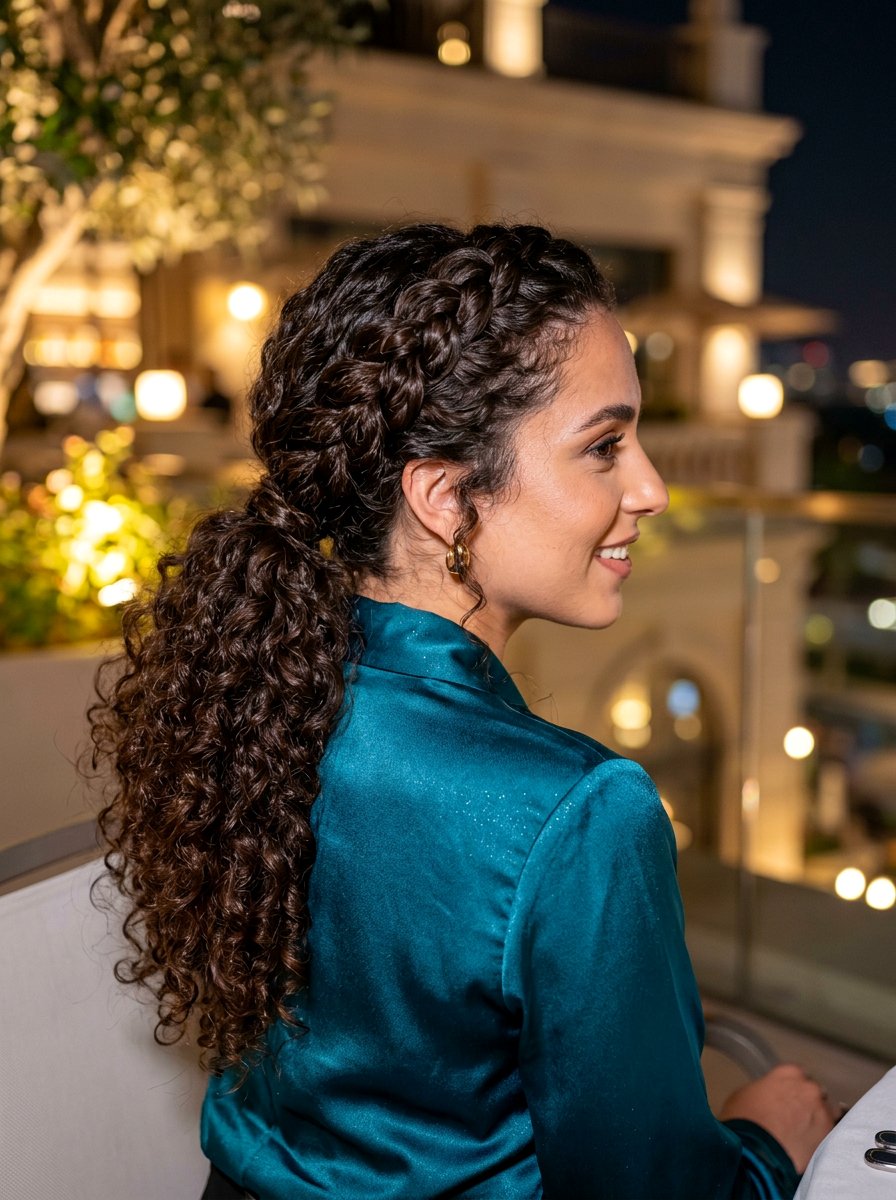 Curly Side Braid Ponytail - 20 party hairstyle with side braid ponytail - 20 party hairstyle with side braid ponytail