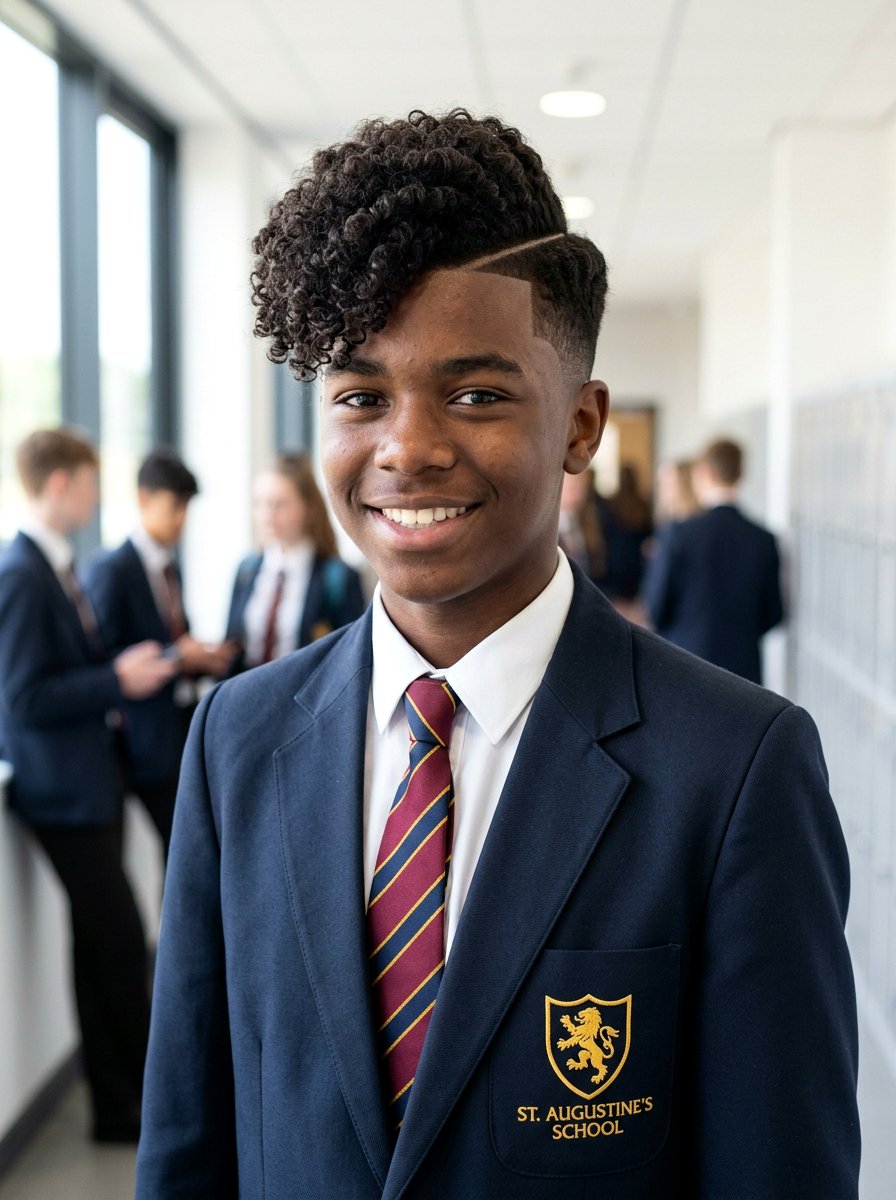 Curly Side Part - 20 school haircut for teenage boys with curls - 20 school haircut for teenage boys with curls