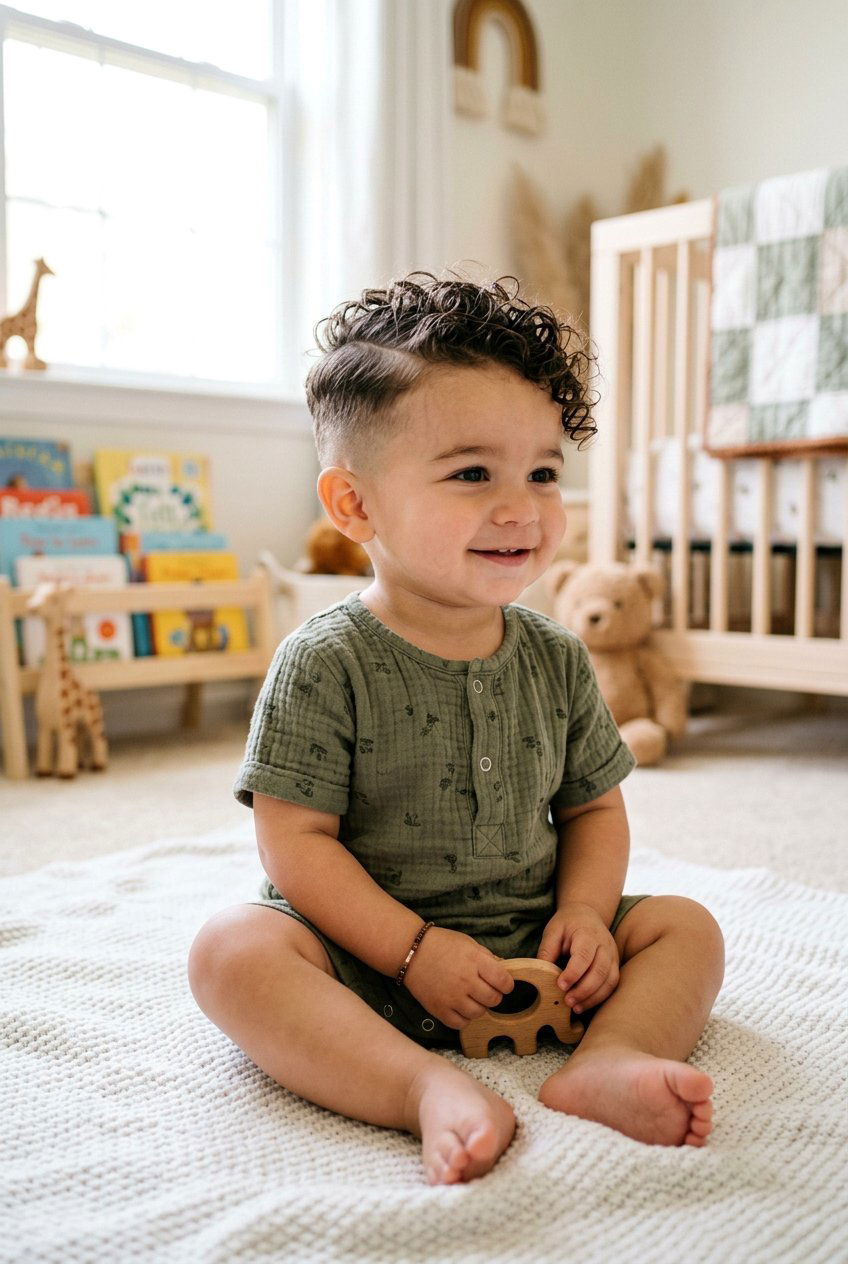 Curly Side Part Fade - 20 baby boy haircut with side part - 20 baby boy haircut with side part