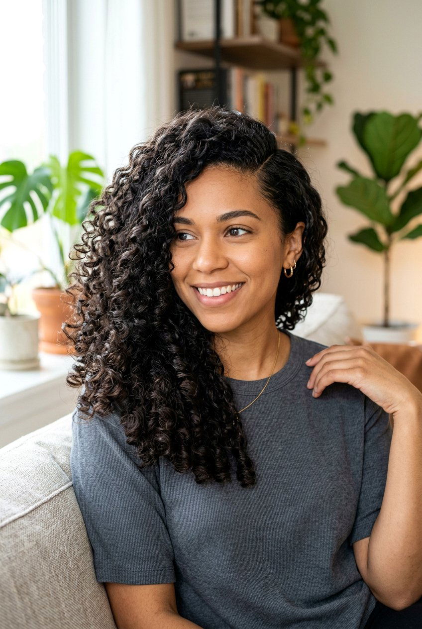 Curly Side Part Hairstyle - 20 everyday curls hairstyle - 20 everyday curls hairstyle