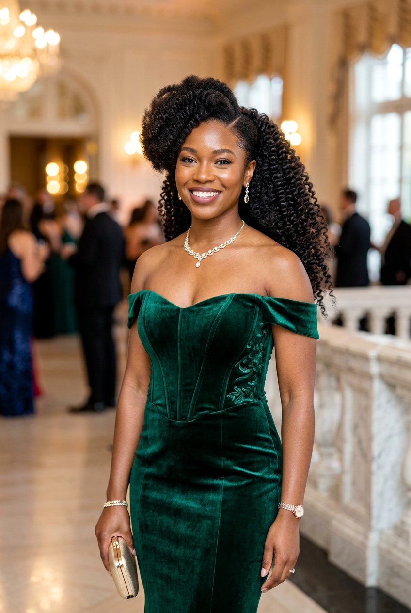 Curly Side Part Puff - 20 side part puff for black women - 20 side part puff for black women