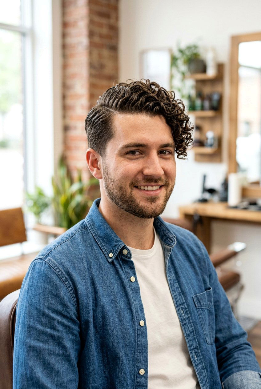 Curly Side Part - 20 classic mens side part haircut - 20 classic men’s side part haircut