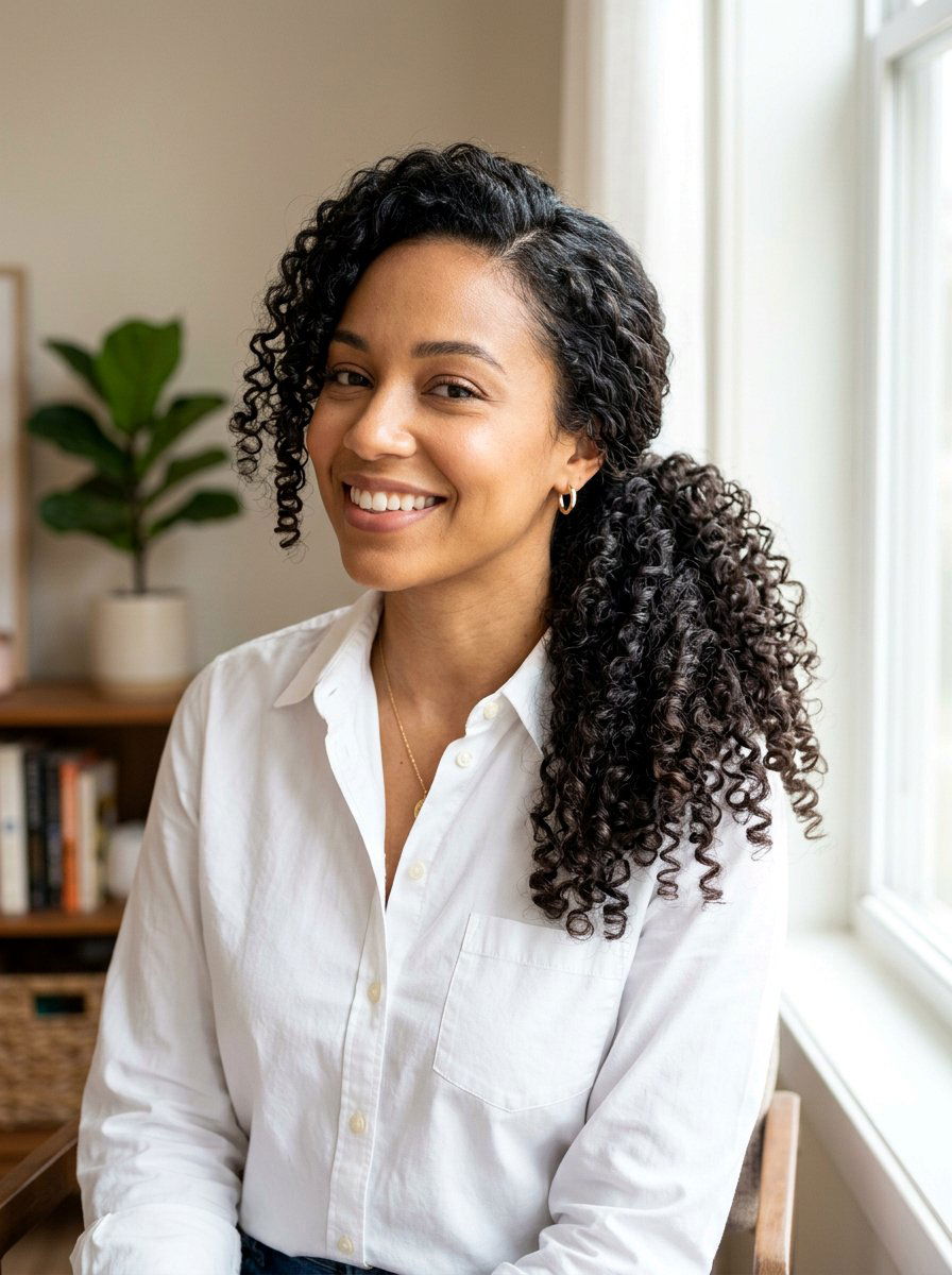 Curly Side Swept Ponytail - 20 interview hairstyle with side swept ponytail - 20 interview hairstyle with side swept ponytail