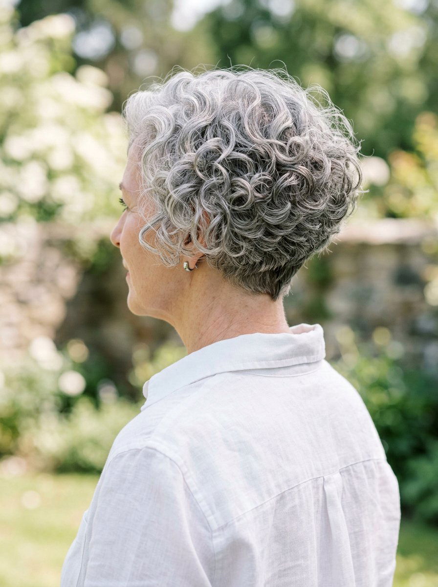 Curly Stacked Bob - 20 stacked bob for fine gray hair - 20 stacked bob for fine gray hair