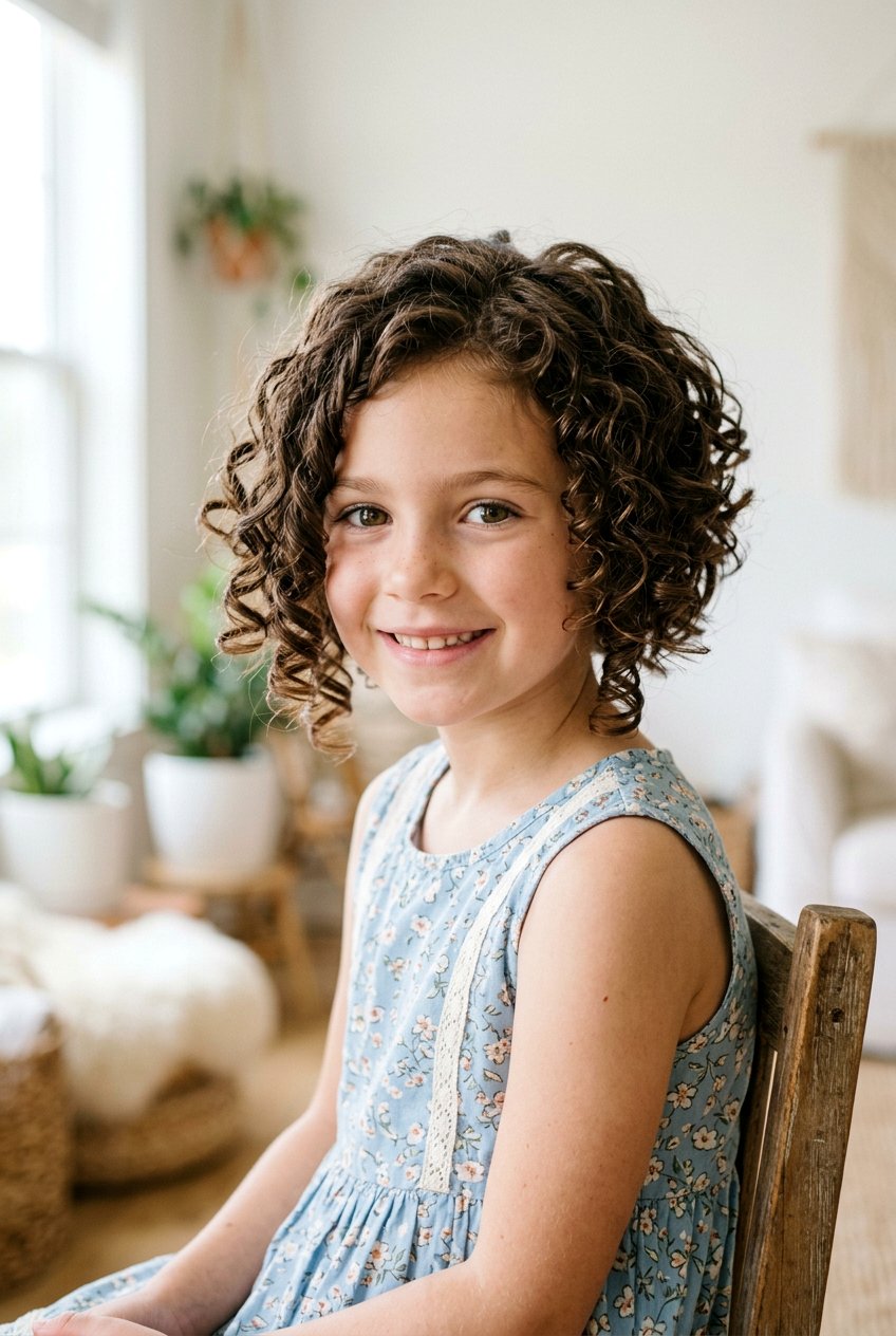 Curly Stacked Bob - 20 curly haircut for little girls - 20 curly haircut for little girls
