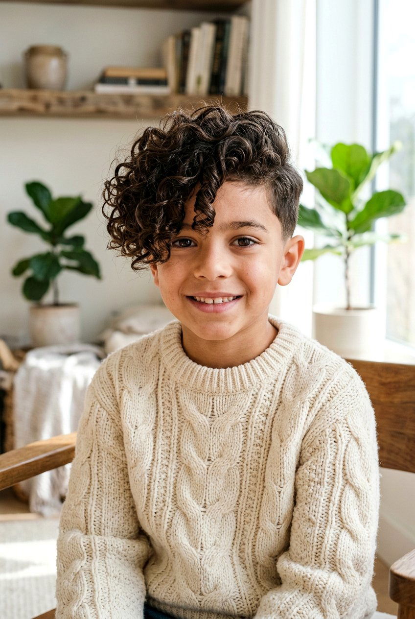 Curly Swoop Haircut - 20 boys picture day hairstyle with curls - 20 boys picture day hairstyle with curls