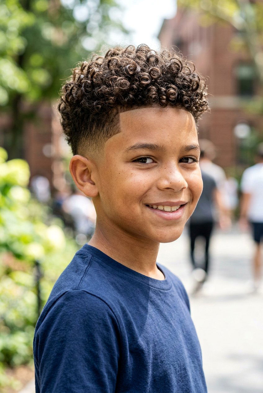 Curly Taper Fade for Mixed Boys - 20 mixed boys curly haircuts - 20 mixed boys curly haircuts