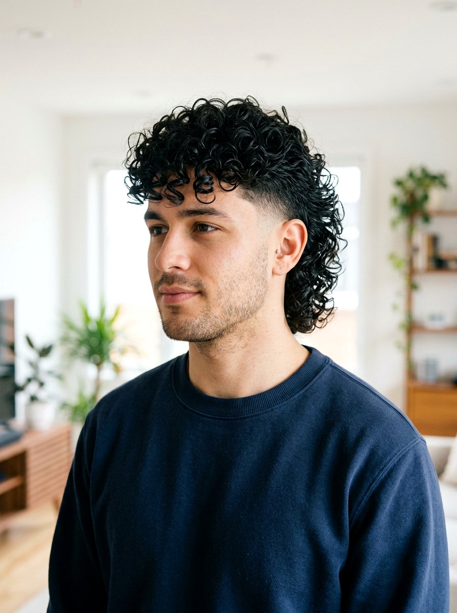 Curly Taper Mullet Men - 20 taper mullet haircut men - 20 taper mullet haircut men