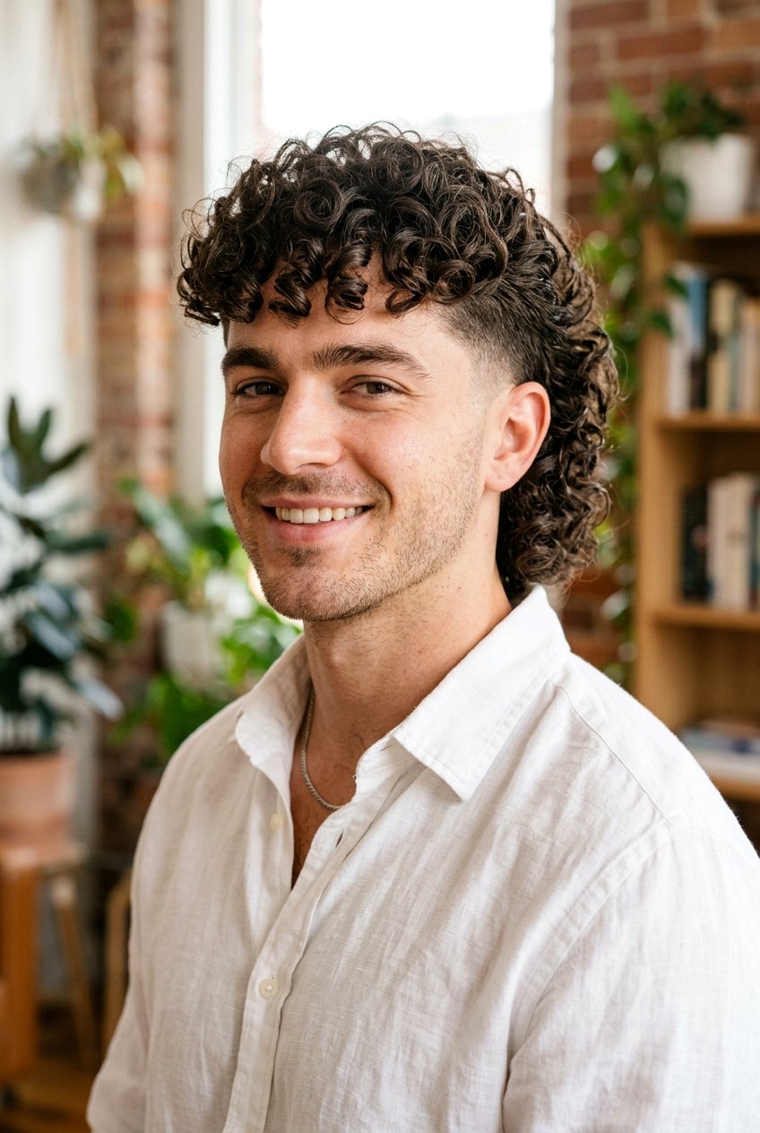 Curly Taper Mullet - 20 taper mullet for thick hair men - 20 taper mullet for thick hair men