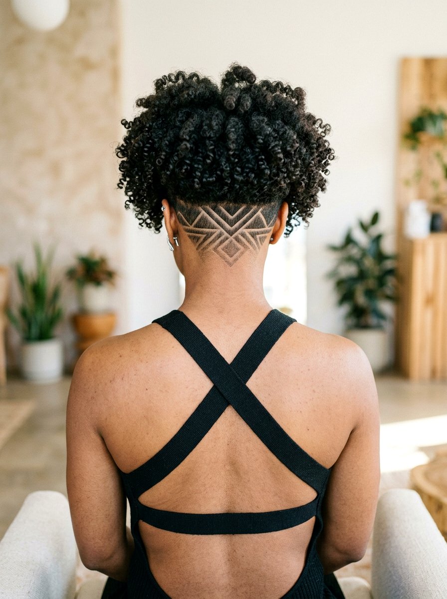 Curly Tapered Haircut With Nape Design - 20 tapered natural haircut for women - 20 tapered natural haircut for women