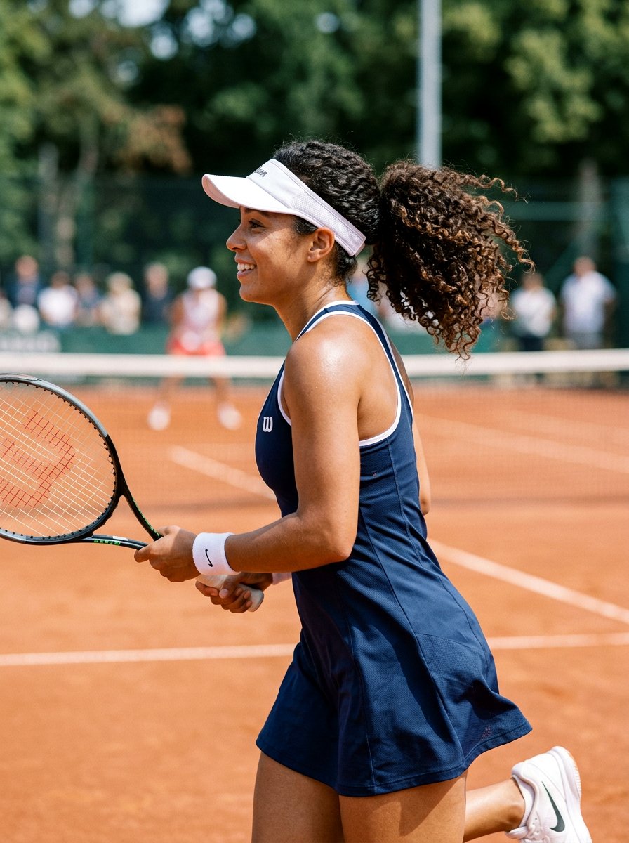 Curly Tennis Ponytail With Visor - 20 tennis hairstyle with visor ponytail - 20 tennis hairstyle with visor ponytail