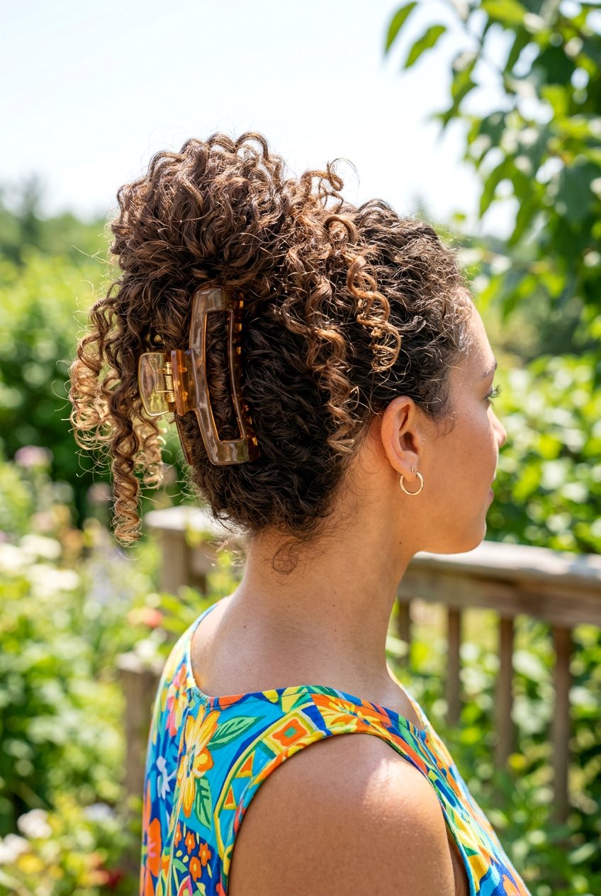 Curly Thick Hair Claw Clip Bun - 20 claw clip bun for thick hair - 20 claw clip bun for thick hair