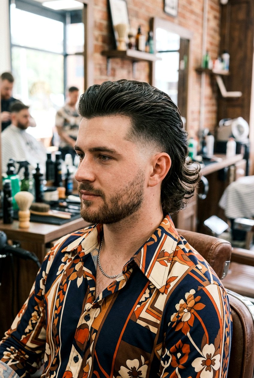 Curly Tip Mullet Fade - 20 mullet fade for straight hair men - 20 mullet fade for straight hair men