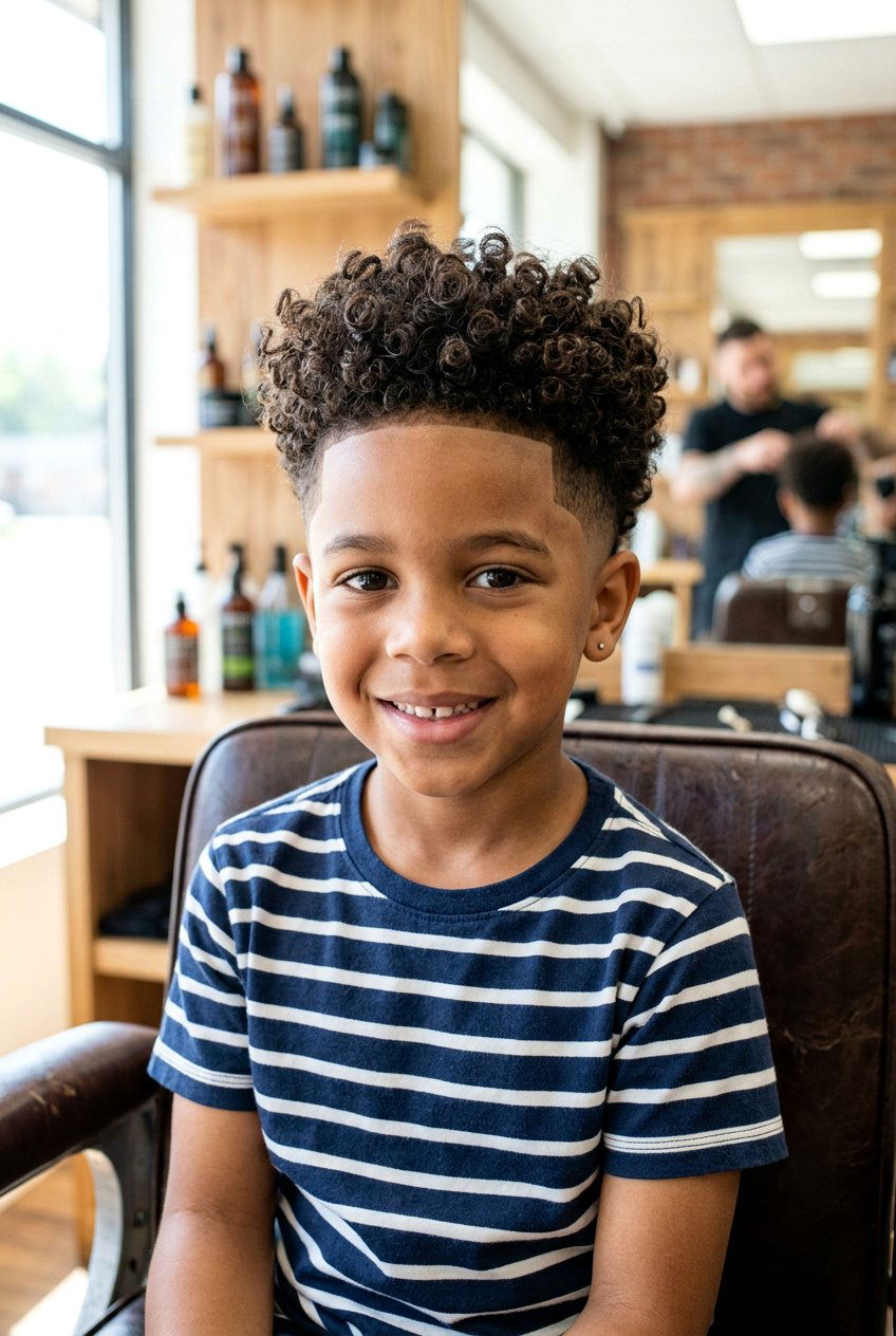 Curly Top Fade - 20 little boy haircuts - 20 little boy haircuts