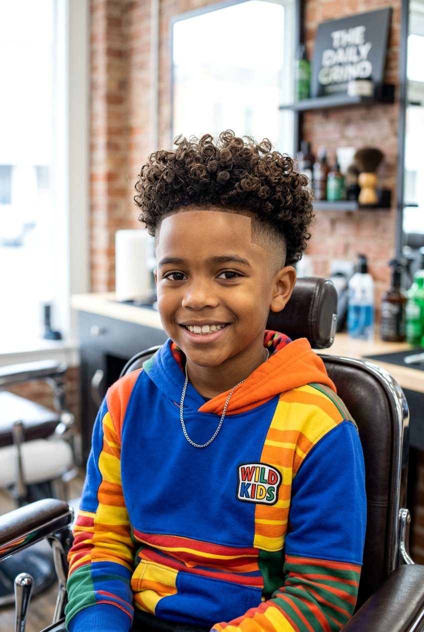 Curly Top Fade - 20 first day of school haircuts for boys - 20 first day of school haircuts for boys