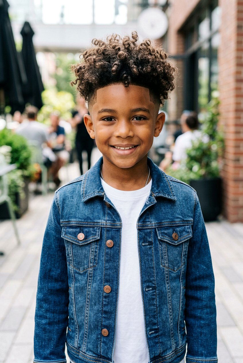 Curly Top Fade - 20 cute picture day haircuts for boys - 20 cute picture day haircuts for boys