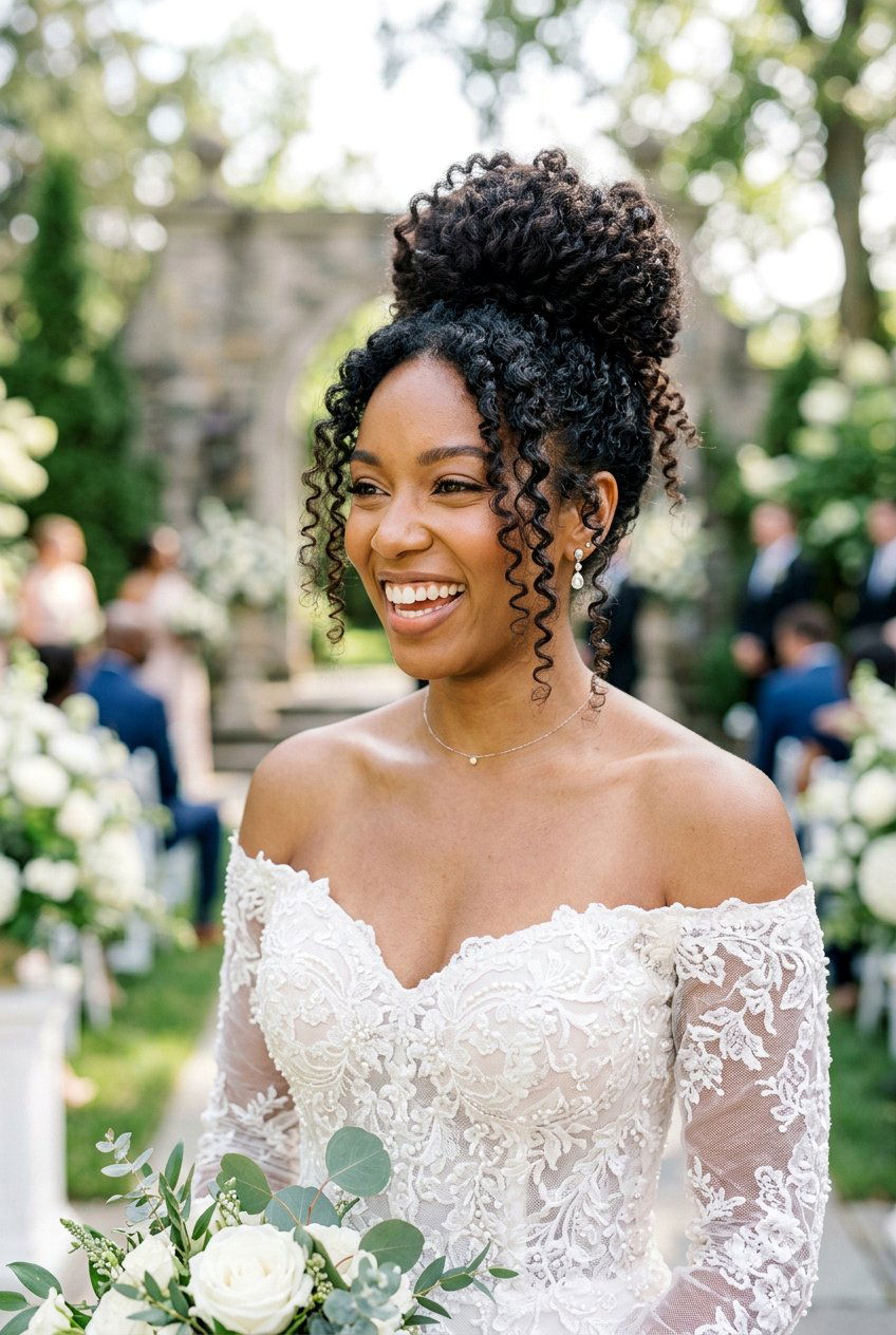 Curly Top Knot - 20 bridal hairstyle with soft tendrils - 20 bridal hairstyle with soft tendrils