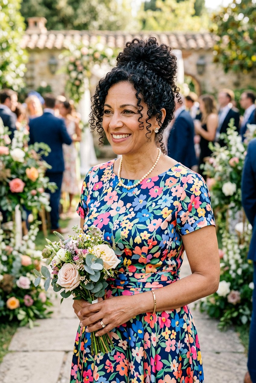 Curly Top Knot - 20 half up hairstyle for mother of the bride - 20 half up hairstyle for mother of the bride