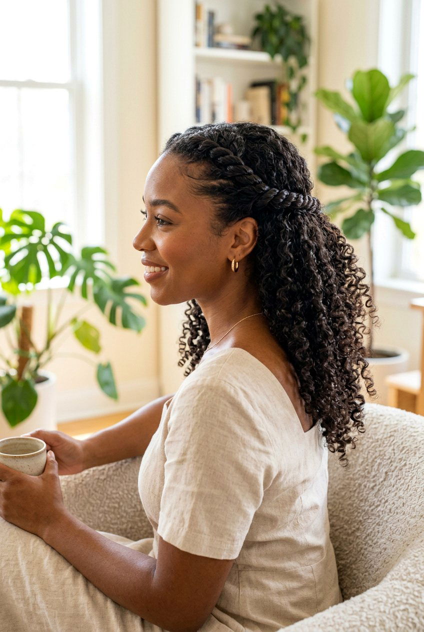 Curly Twist Back Hairstyle - 20 everyday curls hairstyle - 20 everyday curls hairstyle