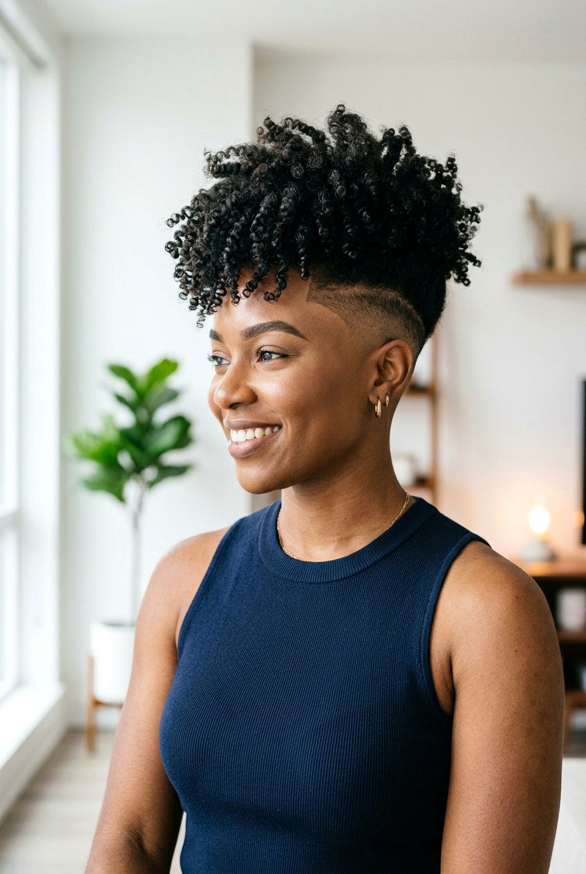 Curly Undercut with High Fade - 20 undercut curls hairstyle for women - 20 undercut curls hairstyle for women