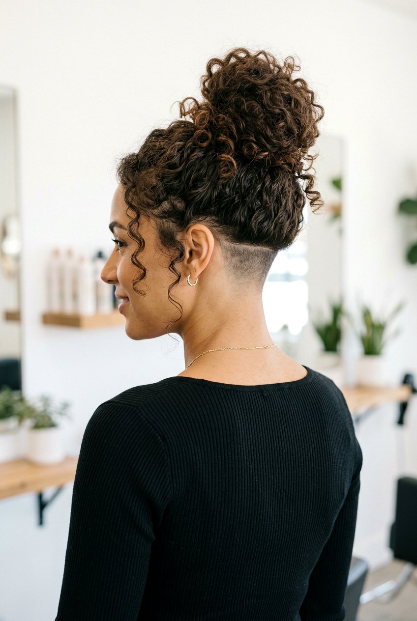 Curly Undercut with Shaved Nape - 20 undercut curls hairstyle for women - 20 undercut curls hairstyle for women