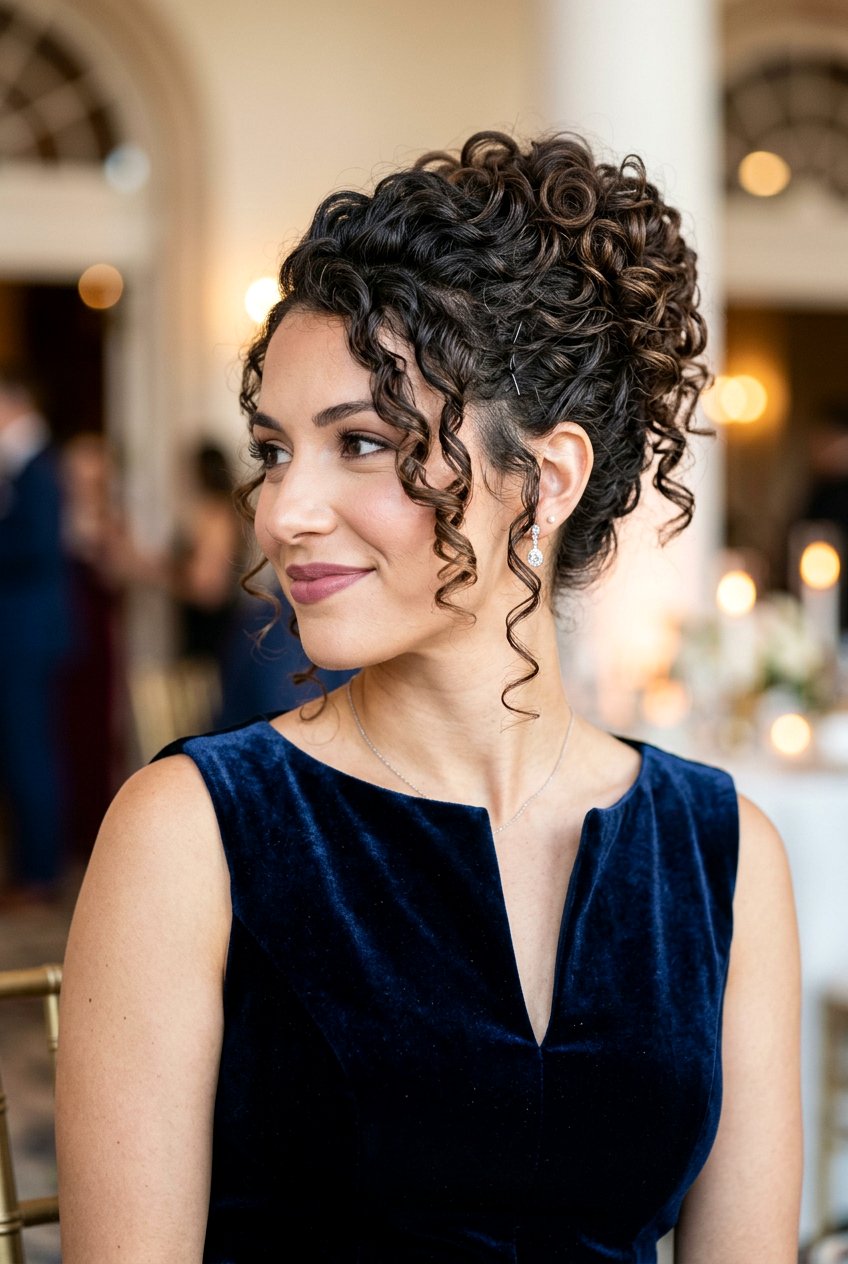 Curly Updo Cocktail Hairstyle - 20 cocktail party hairstyles - 20 cocktail party hairstyles