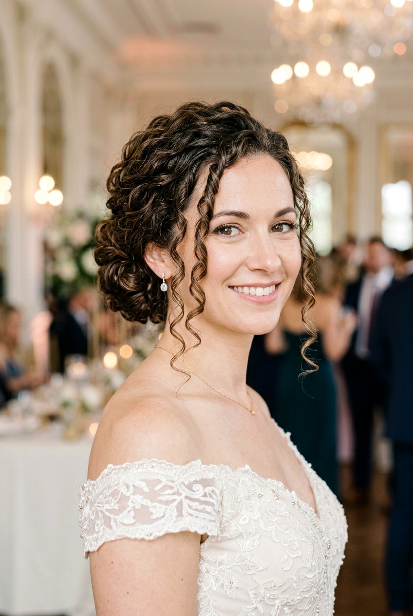 Curly Updo with Face Framing Tendrils - 20 prom hairstyles for curly hair - 20 prom hairstyles for curly hair