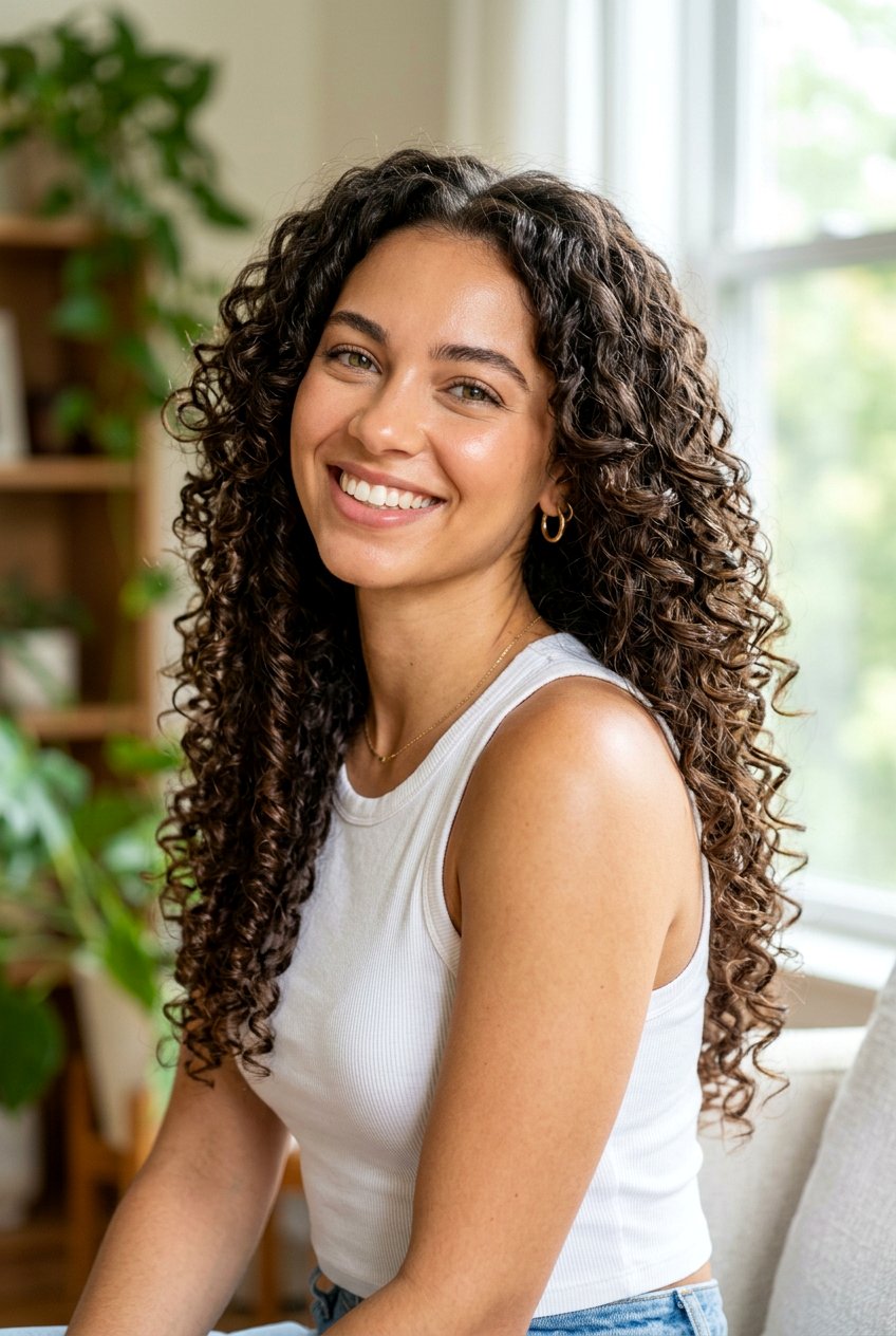 Curly Waterfall Layers - 20 curly layers for medium hair women - 20 curly layers for medium hair women