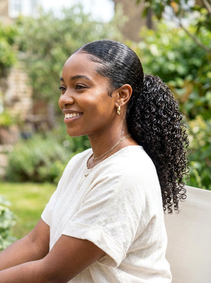 Curly Wet Look Ponytail - 20 wet look ponytail hairstyle - 20 wet look ponytail hairstyle