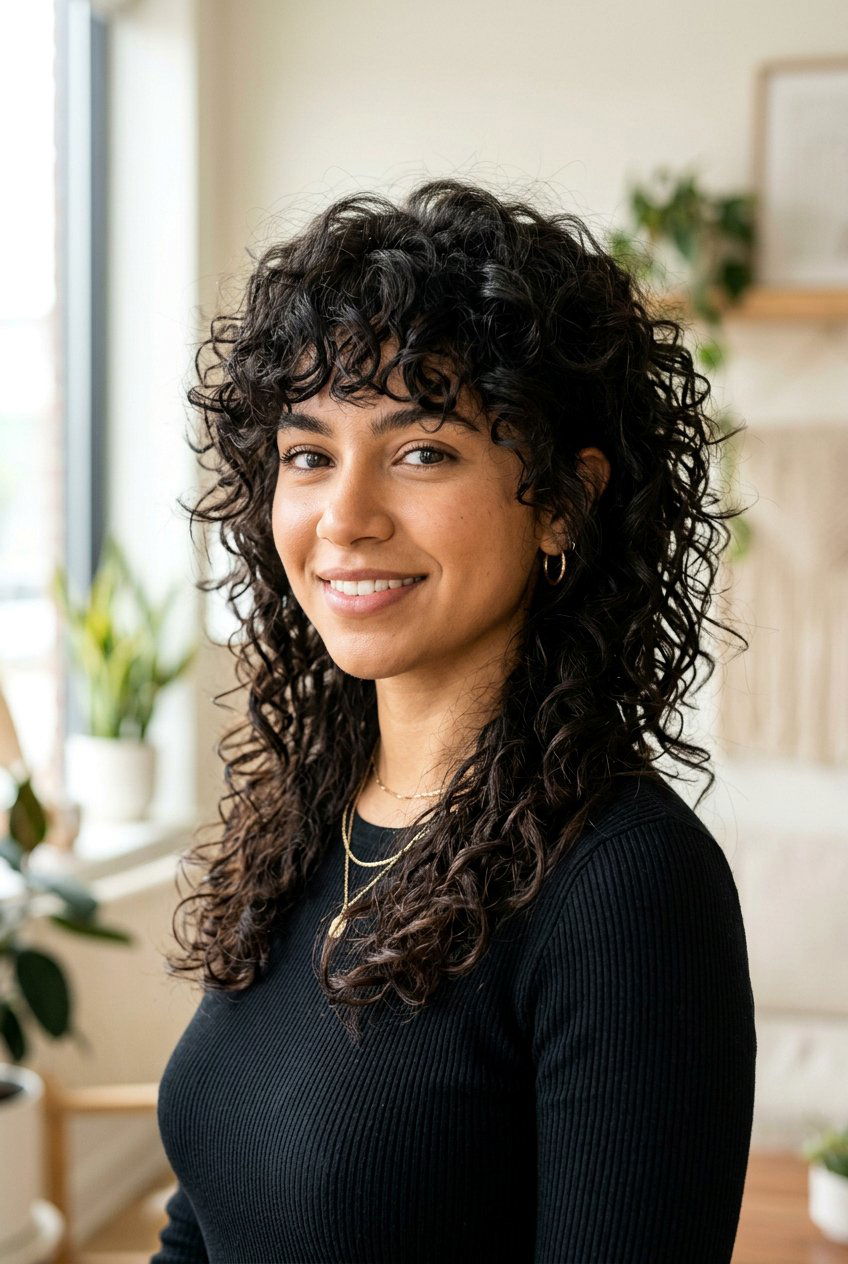 Curly Wolf Cut - 20 low maintenance haircuts for curly hair - 20 low maintenance haircuts for curly hair