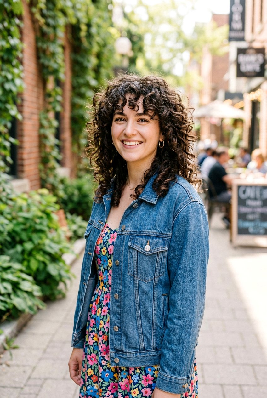 Curly Wolf Cut Bangs - 20 wolf cut for oval face women - 20 wolf cut for oval face women