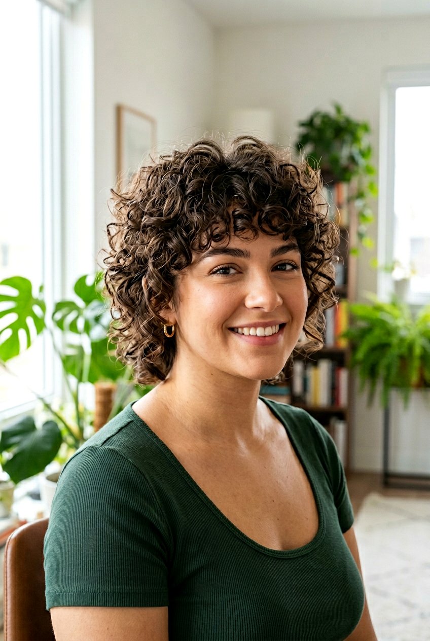 Curly Wolf Cut For Short Neck Round Face - 20 curly wolf cut for round face - 20 curly wolf cut for round face