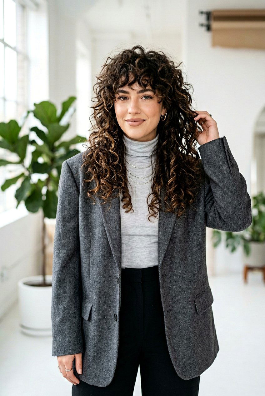 Curly Wolf Cut Mullet - 20 curly mullet for women - 20 curly mullet for women